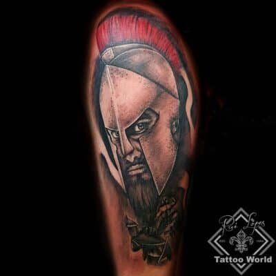 300 Krieger Portrait 3d Tattoo